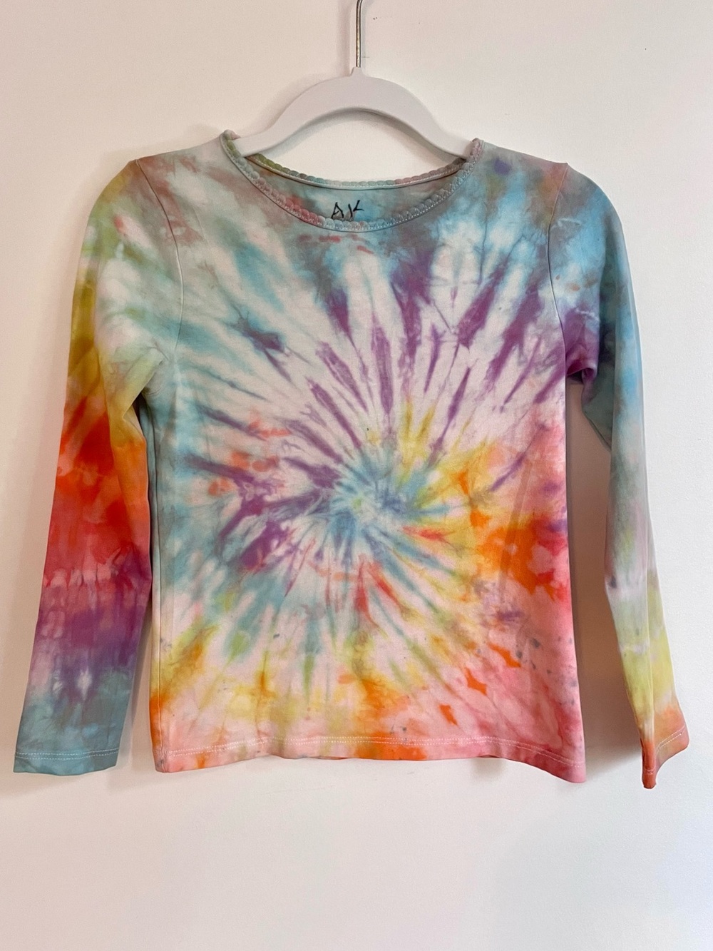$5 💥Organic Funky Tie Dyed Rainbow Starburst T-Shirt, Long Sleeve, Smooth Cotton
